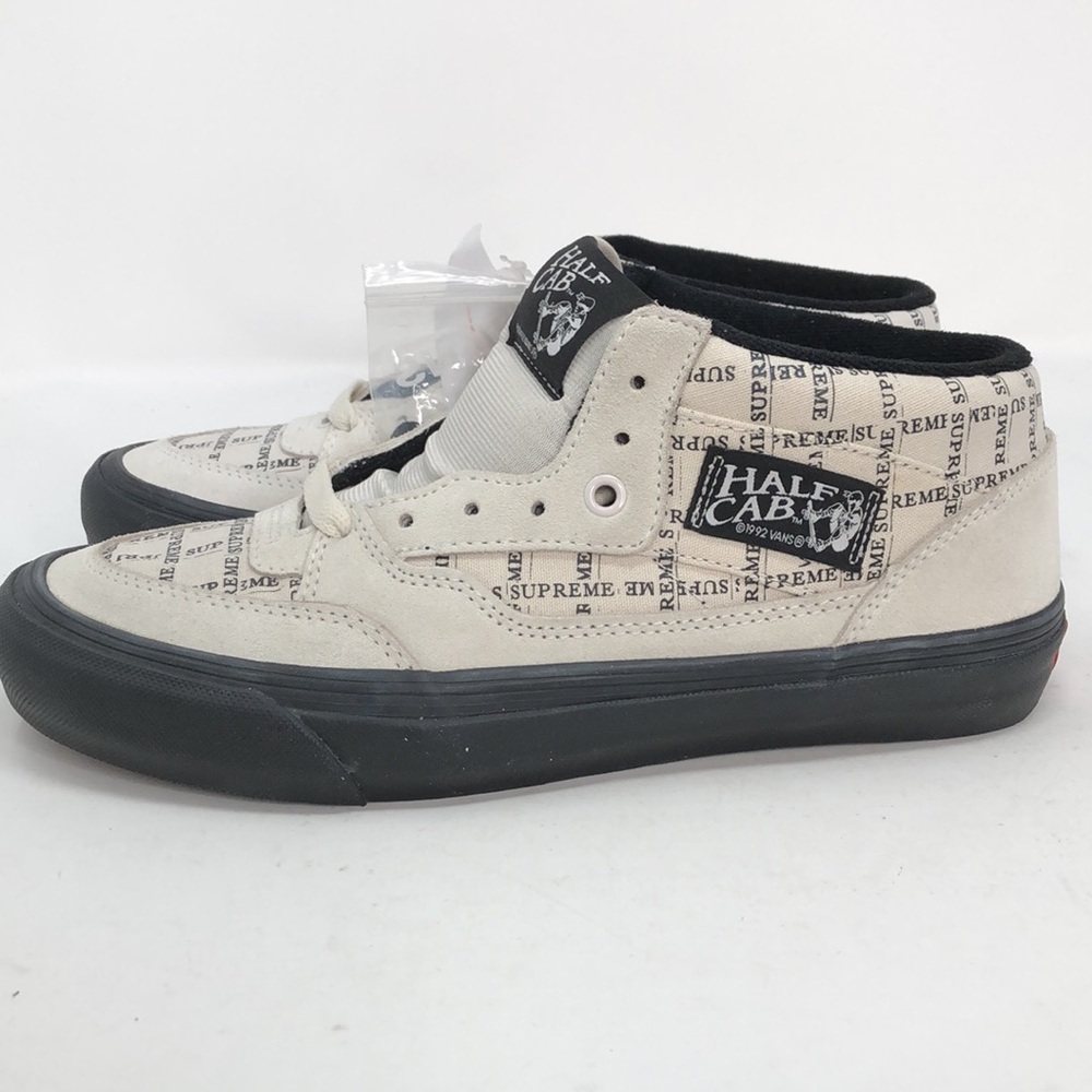 Vans x Supreme Half Cab Pro ‘92 Men’s Off White Black Skateboard Shoes - Size 8 - Picture 7 of 16